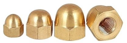 SellGood Handmutter 1~20 Stück Massive Messing-Hutmuttern M3 M4 M5 M6 M8 M10 M12 M14 M16 M18 M20, goldene Sechskant-Dekoration, Kuppelkopfabdeckung, halbrunde Hutmutter(M12-2pcs)