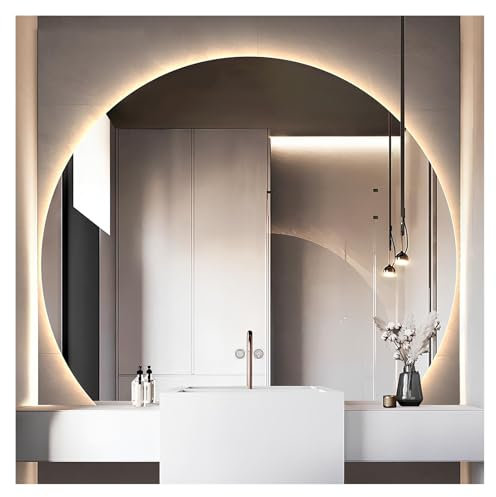 Alta qualità Specchio da Bagno a Mezzaluna Illuminato a LED avanzato con antiappannamento e Interruttore Touch, Opzione Luce a 3 c