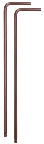 sourcing map 2pcs Ball End Hex Key Wrench 5/64 SAE S2 Steel Long Arm L-Shape Hexagon Wrenches Repairing Tool for Home Bike Motorcycle Repair, Red Brown