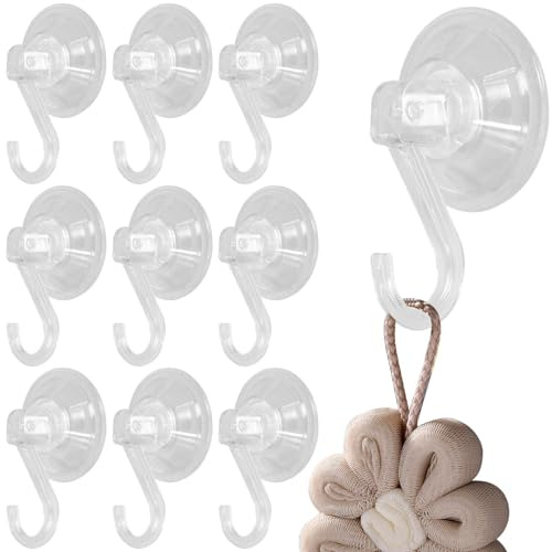12 Piezas Gancho Ventosa, Suction Cup Hooks, Ventosas con Gancho Fuerte, Colgador Ventosa de Vacío para Cristal, Ganchos de Ventosa Plástico, Ganchos con Ventosa para Pared, para Baño, Cocina
