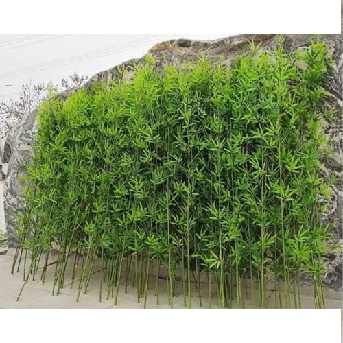 Bambou artificiel extérieur avec des troncs, des tiges et des feuilles de bambou, Fausse clôture de jardin en faux arbre en soie de bambou, Ornements extérieurs intérieurs(10 Bamboo,1.5m/4.9ft Tall)