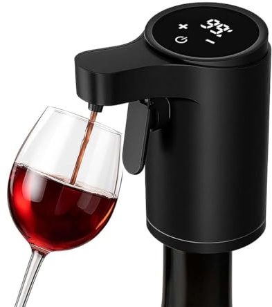 Hydrasport Pro Liquor Dispenser,Hydrasportpro-Intelligenter Spender,Elektrischer Wein-Dekanter,Elektrischer Spezialspender mit Weinbelüftungsaneracher,Verstellbare Dosis Whisky-Likör-Pumpe (Schwarz)