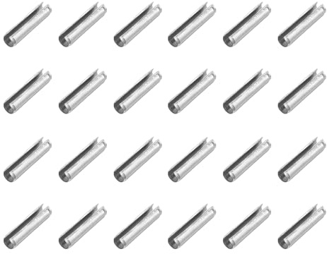 QUARKZMAN 60 Piezas Pasadores De Resorte Ranurados De 3/25 Pulgada(3mm) Diámetro 3/5 Pulgada(16mm) Longitud Pernos De Expansión De Acero Con Tensión Para Fijación Segura, Plateado