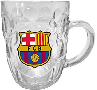 FOCO FC Barcelona Offizieller Merchandise-Artikel: Glas Bierkrug, Weiß, 0,5 Liter, Tumbler, Einheitsgröße, Modern, Wiederverwendbar (mit Einschränkungen), Zuhause, Alle Gelegenheiten