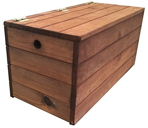 AD servicios Baúl/Banco Color marrón de Madera tratada para el Exterior. Totalmente Montado (80x40x40)