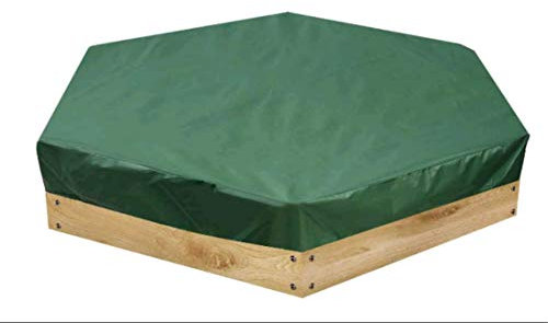 Bâche De Protection pour Bac à Sable,Couverture De Bac à Sable Hexagone avec Cordon Serrage,Oxford Vert 230 * 200cm