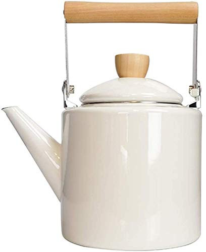 Bouilloire, Bouilloire en émail épaissir rétro cuisinière Sifflement cuisinière à Induction gaz Naturel ménage Commercial Restaurant Blanc Bouilloire à ébullition Rapide