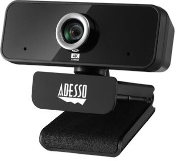 Adesso CyberTrack 6S Webcam USB 4K Ultra HD avec Mise au Point Manuelle et Microphone stéréo intégré