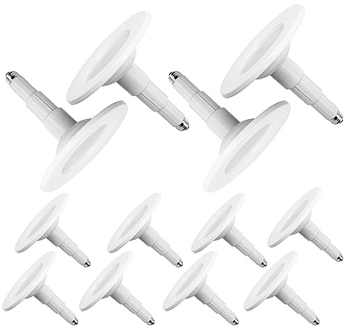 Jolux 12 Pack 5/6 Inch LED Can Lights Adjustable Recessed Retrofit Downlight,12W=60W,5000K Daylight, 800LM,Dimmable,ETL Damp Rated Replacement Recessed Lighting Install,Flat Trim, E26 Base.