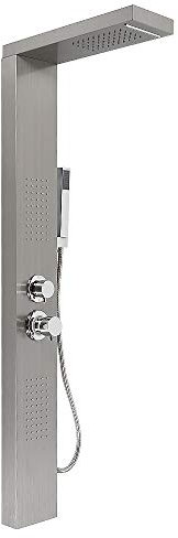 Columna Ducha Columna de Hidromasaje con Grifo Acero Inoxidable Panel Duchas Set Ducha Sistema Duchas de Baño,15*47*130 cm (acero inoxidable)