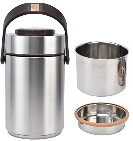 Fiambrera portátil de acero inoxidable 304 con aislamiento al vacío Contenedor térmico de alimentos Contenedores de almuerzo 2 capas Apilables Aislante Bento Box Frasco de comida para niños Adultos Ca