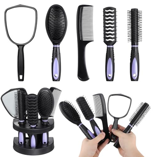minkissy 5-teiliges Haarbürstenset Mit Professionelle Styling-Werkzeuge, Damen-Anzüge, Barbier-Kamm und Bürste, Haarschnitt-Set, Flauschkamm für Locken, Haarkamm
