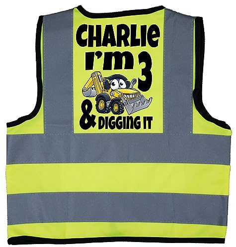 Personalised Name I'm -Add Your Age- & Digging It Hi Vis Safety Jacket Vest