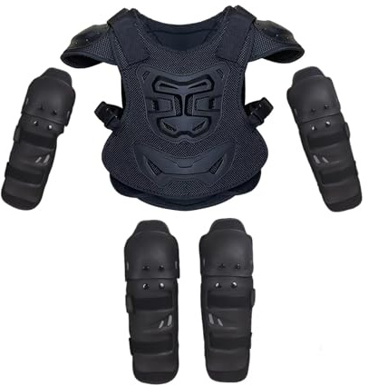 Okiyakusama 5 pezzi per bambini armatura per moto Dirt Bike Gear equipaggiamento protettivo per tutto il corpo protezione per il torace ginocchiere gomitiere, S