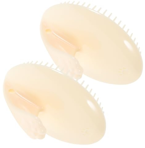 2 Stück-pack Shampoo Kopfhautmassagegerät aus Silikon für Zuhause und Reise | Sanfte Kopfhautpflege, Leicht zu Greifen, ohne Batterie, für Männer und Kinder, Kompakte Ausführung