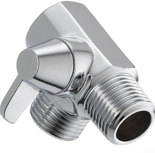 YUANGANG Zuverlässiges Messing Chrom Umstellventil, G1/2 Zoll 3 Wege Adapter Duschventil Dusche Umsteller Ventil Duschanschluss Duschumsteller für Duschkopf