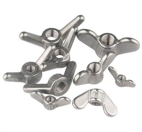 YHDMDQ M6/M8/M10/M12/M14/M16/M18/M20 304 Edelstahl speziell geformte Handschraubenmutter, Klauenmutter, großes Ohr, Flügelmuttern, Flügelmuttern