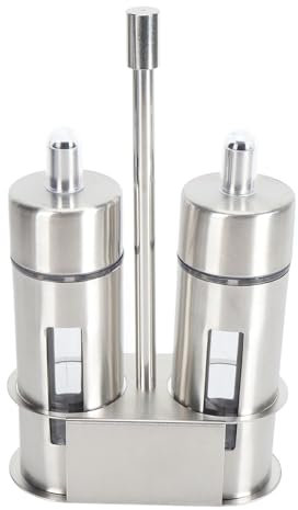Oil and Vinegar Cruets, Stainless Steel Olive Oil Dispenser Bottle, Vinegar Cruet Pourer for Hold Soy Sauce, Vinegar, Chili Oil, Italian Glass Oil, and Vinegar Sauce