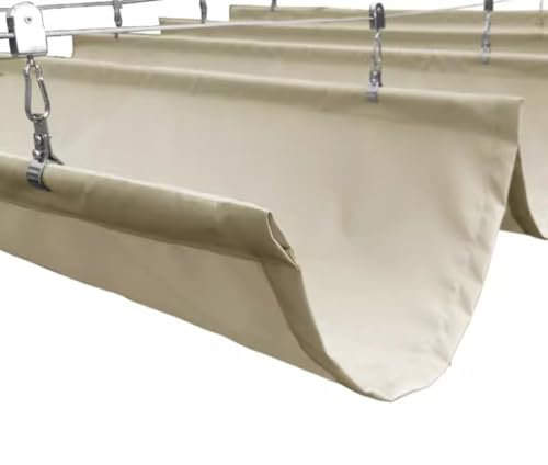 Housse d'ombrage imperméable et rétractable pour pergola pour terrasse, extérieur, toboggan ondulé, voile, terrasse, porche, cour, kit de rechange imperméable et blanc cassé
