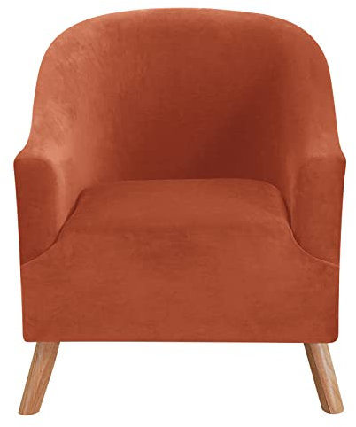 Sammet badkar stolskydd stretch mjukt klubbstol överdrag halkfri avtagbart tvättbart möbelskydd för vardagsrum orange 1 del