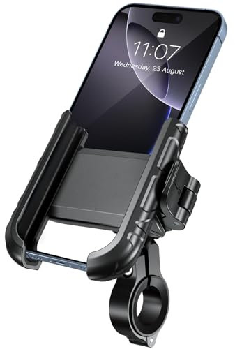 Thlevel Bike Phone Mount Motorcycle Phone Holder Rotatable Motorbike Phone Clamp 1S Quick Release for 22-32mm Bike Handlebar Compatible with All 5.4-7.2 Inch Mobile Phones