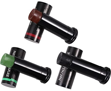 SEWACC 3 Pièces peinture de visage peinture camouflage homme de peinture camouflage fournitures de bois camo maquillage camouflage Black