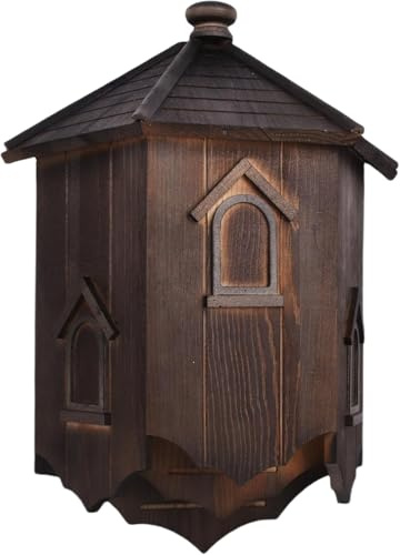 Natürliches Fledermaushaus: Umweltfreundlicher Fledermausunterstand aus Holz, sichere Überdachung für Fledermäuse, Tierlebensraum (klein/mittel/groß) (braun schwarz, groß)