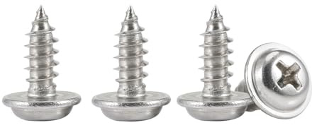 Stainless Steel Self Tapping Screws, 50pcs M3 x 12mm Phillips Pan Head Screw with Washer, 304 Stainless Steel Screws for Metal, Plastic, Wood (M3*12mm 50PCS)