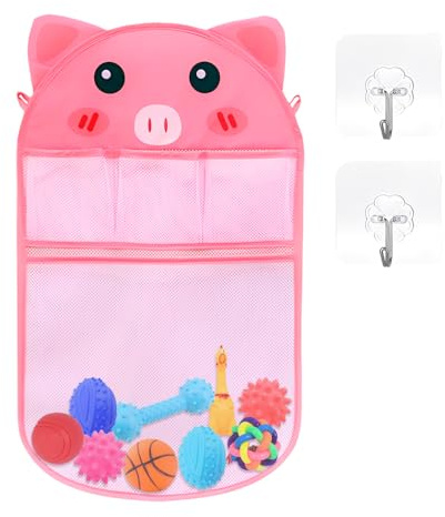 HMCEY Badewannenspielzeug Aufbewahrung Netz,Badewannen Aufbewahrung Spielzeug,Bad Netz Spielzeug,Bath Toy Organizer,Baby Badespielzeug Organizer,Badespielzeugs Netztasche Mit 2 Haken für Kinder