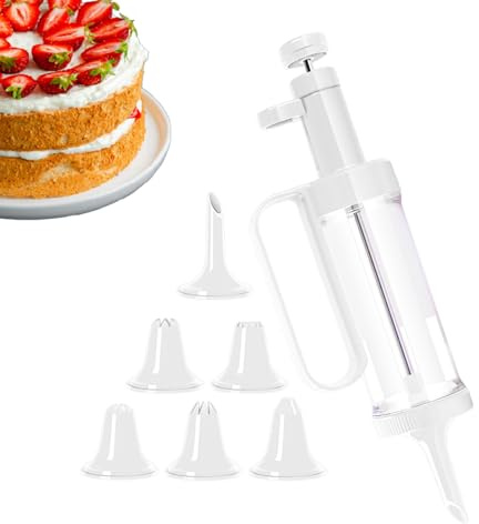 Set di siringhe da dessert – glassa per pasticceria – kit di decorazione per torte riutilizzabili | 7 pezzi/set per cupcake – glaciale – Piping Kit Cupcake Injector, Cookie Cupcke Decoratng