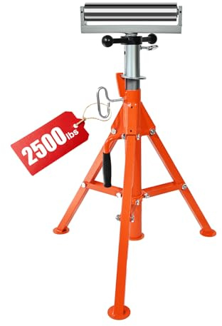 ALWALKEE Heavy Duty Roller Stand, 2500LB Capacity Adjustable Stand 28-52, Foldable Tool Stand for Pipe, Wood & Metalworking