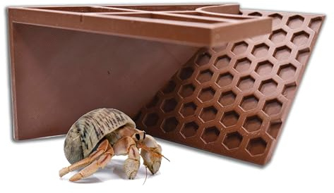 Underground Hermit Crab Corner Tunnel. Hide-Out Corner with Climbing Ramp. Designed with 4 in 1 Food Tray. Hermit Crab Tank Accessories.