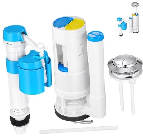 jojofuny Kit Valvola per Cassetta Wc Valvola di Scarico Doppio Flusso in Abs per Risparmio Idrico ed Efficienza in Bagni Wc Tradizionale