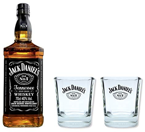 Jack Daniels 0,7l 40% Set mit 2 Original Tumblern / Whiskybechern