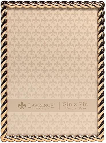 Lawrence Frames Rope Design Metal Frame, 5x7, Gold
