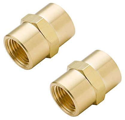 Legines Brass 1/2 NPT Female × 1/2 NPT Female Coupling Coupler Hex Head Pipe Fitting 1200psi (Pack of 2)