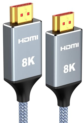 Snowkids HDMI 2.1 Cable 3m,10K 8K HDMI Cable Ultra HD High-Speed Lead 48Gbps eARC HDR10 HDCP 2.2/2.3 Dolby 3D, Compatible with PS5/4 HDTV X-box