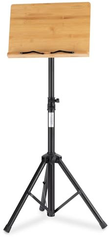 Classic Cantabile OSW-100 Tischnotenpult Bambus – Größe Ablagefläche: 33,3 cm x 22,3 cm – Kochbuchhalter, Lesehilfe für ein Buch, Smartphone, Tablet - Neigungswinkel in fünf Schritten verstellbar
