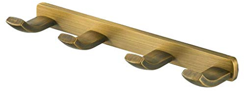 Tubayia Messing Wandhaken Kleiderhaken Handtuchhalter Hakenleiste für Küche, Bad, Wohnzimmer (Bronze)