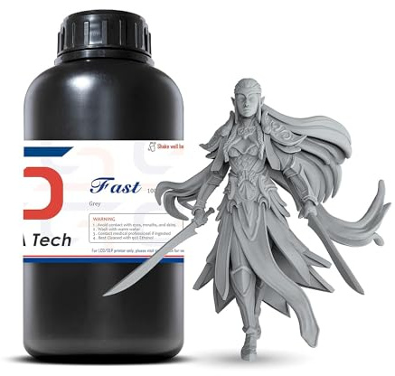Siraya Tech Fast ABS-Like 3D Drucker Resin (Grau, 1kg) | Bruchfest, hochpräzise, 405-nm-UV-härtend, schnell härtendes Photopolymerharz, ideal für LCD/DLP-3D-Druck