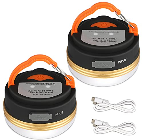 Yizhet Lanterna Campeggio Ricaricabile, 2 x Luce per Campeggio & Power Bank