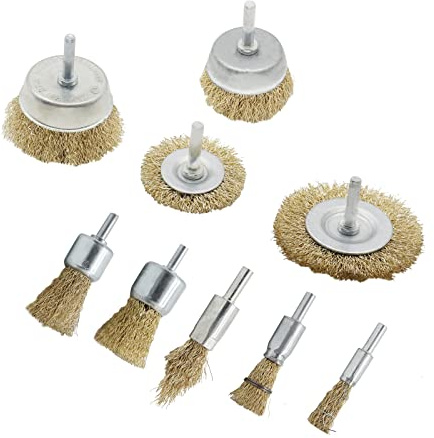 ValueHall Cepillo de Alambre 9 piezas Cepillo de Alambre Revestido Cepillo Metálico para Taladro con Vástago de 1/4 de Pulgada Perfecto para Eliminar Pintura Oxidada V1E02