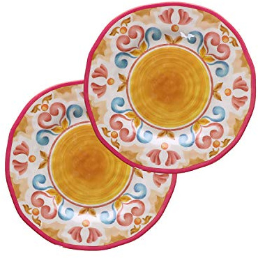Rose&Tulipani Borgo Set 2 Salad Plates 100% Melamine 21 cm in Gift Box