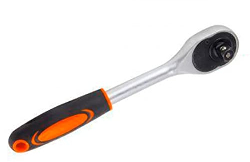 Llave de carraca o chicharra 3/8, 20,5 x 3,5 x 2,5 cm, trinquete, mecánica, bricolaje, herramienta de hierro, mango de plástico con agujero para colgar, herramienta multiuso