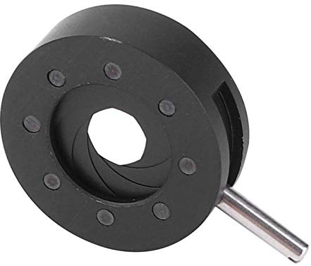 YUUGAA Einstellbare Irisblendenblende, Irisblende, Mikroskop Irisadapter, Metall, Schwarz, Halogen, SK8