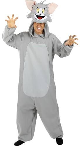 Funidelia | Tom Costume - Tom & Jerry for men & women Cartoons, Cat, Mouse - Costumes for adults, accessory fancy dress & props for Halloween, carnival & parties - Size M-L - Grey/Silver