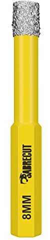 SabreCut 1pc SCRDDB08 8mm Quick Change Self-Cooling Diamond Drill Bit | Self-cooling, self-sharpening diamond grit provides long-life, chip-free drilling in porcelain, granite, marble and cement