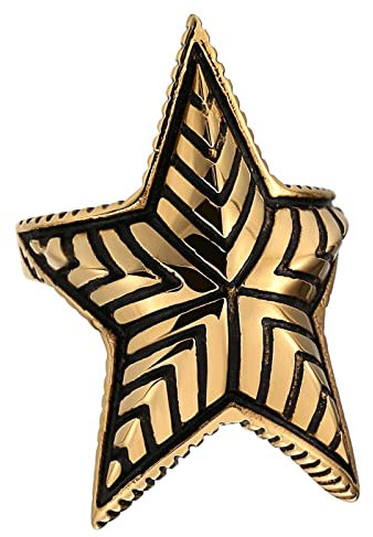 Mesnt Edelstahl Ringe für Männer 35mm Verlobungsring Mann Pentagramm Stern Siegelringe Siegelring Gold Ringe 67 (21.3)