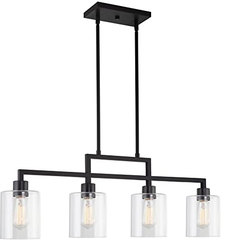 Kira Home Stratford 34 Industrial Farmhouse 4-Light Kitchen Island Light