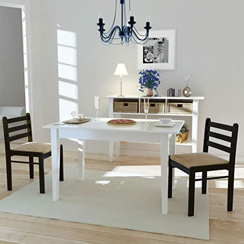Festnight Esszimmerstühle 2er Set Küchenstuhl Holz Stühle Esszimmer Rattanstühle Holz-Esszimmerstuhl-Set Esszimmer Stühle Braun Braun Gummibaum Massivholz und Samt